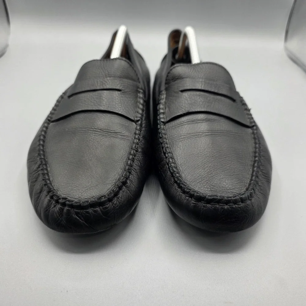 Bruno Parmigiani Penny Loafers Mens 45‎ Black Leather Driving Moccasin READ
